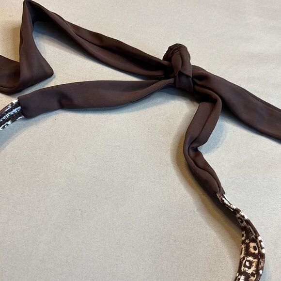 Motherhood Maternity Brown with White Tankini - Size Medium - Picture 5 of 14